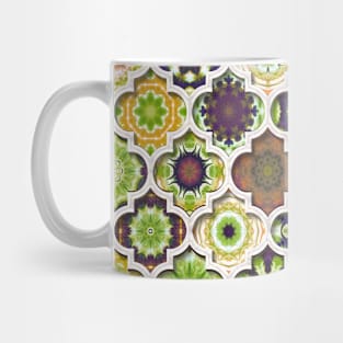 Moroccan Tile pattern Green Mug